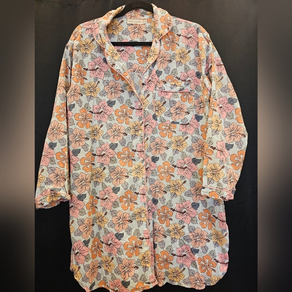 Hawaiian, Button-Up, sleep, Shirt, cozy, cotton,sleepwear, casual, night, travel
